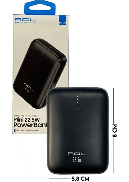 22,5W Hızlı Şarj Özellikli 10.000 Mah Mini Powerbank Cep Boyutu Güç Bankası Pw-78 modelleri