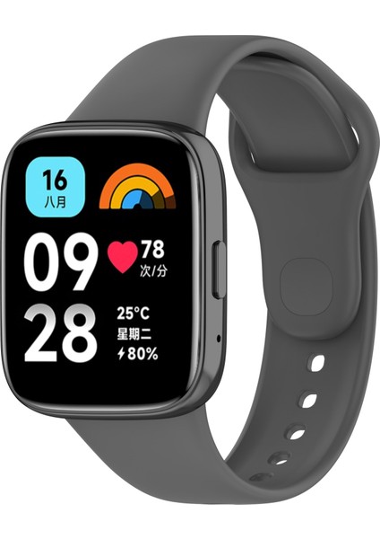 - Xiaomi Redmi Watch 3 Active - Kordon Klasik Silikon Kordon - Koyu Gri