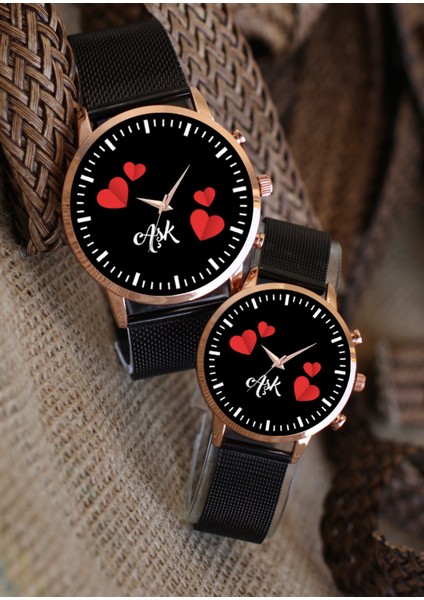 Çift Saatleri Sevgili Saati Kalpli Aşk Bay Bayan Sevgili Saatleri Sevgililer Günü Hediyesi