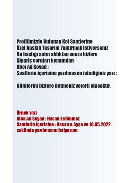 Çift Saatleri Kol Saati Özel Tasarım
