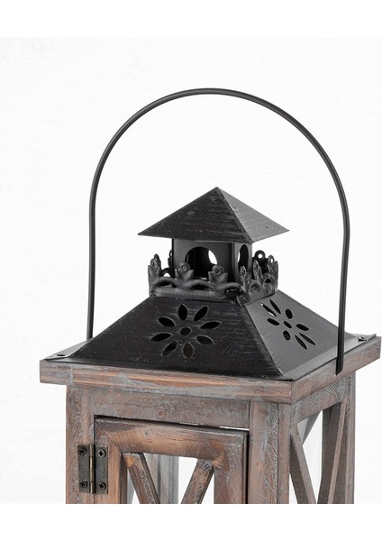 Fener Mumluk Vintage Fener Ahşap Metal Dekoratif Fener Tutucu Açık Rustik Düğün Centerpiece Asılı Fener Çiftlik Evi Kapalı Açık Fener Dekor 28 cm (Yurt Dışından) modelleri
