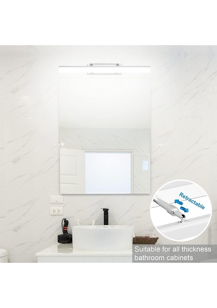 LED Ayna Işığı 50CM, Banyo Duvar Işığı 780LM 12W 6000K, Banyo Ayna Işığı IP44 LED Duvar Işığı Ayarlanabilir Işık Kafalı Modern Banyo Işığı (Yurt Dışından) fırsatları
