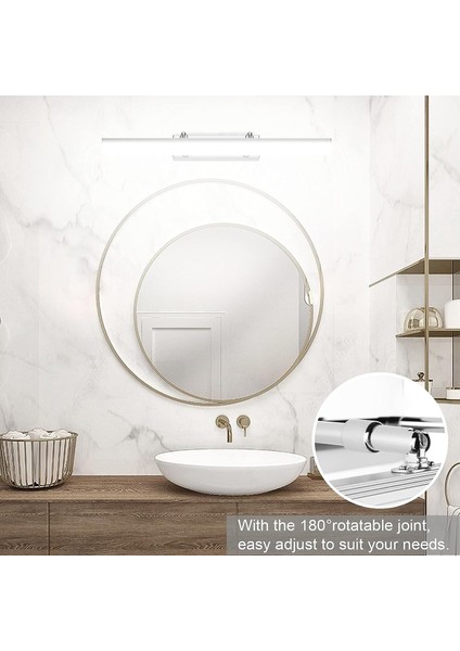 LED Ayna Işığı 50CM, Banyo Duvar Işığı 780LM 12W 6000K, Banyo Ayna Işığı IP44 LED Duvar Işığı Ayarlanabilir Işık Kafalı Modern Banyo Işığı (Yurt Dışından) indirimleri
