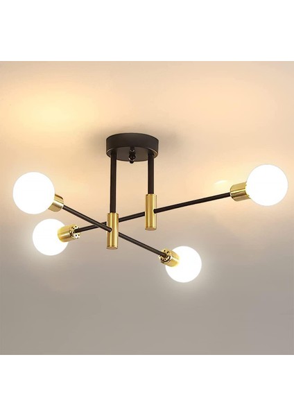 Retro Tavan Işık E26 Endüstriyel Tavan Lambası 70 cm Çap Yatak Odası Mutfak Koridor Modern Sarkıt 4 Ampuller (Ampul Dahil Değildir) (Yurt Dışından)