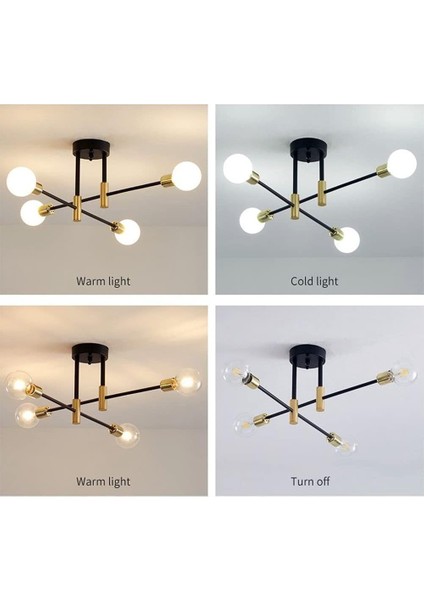 Retro Tavan Işık E26 Endüstriyel Tavan Lambası 70 cm Çap Yatak Odası Mutfak Koridor Modern Sarkıt 4 Ampuller (Ampul Dahil Değildir) (Yurt Dışından) fiyatları