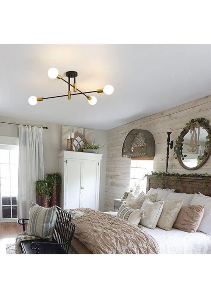 Retro Tavan Işık E26 Endüstriyel Tavan Lambası 70 cm Çap Yatak Odası Mutfak Koridor Modern Sarkıt 4 Ampuller (Ampul Dahil Değildir) (Yurt Dışından) fırsatları
