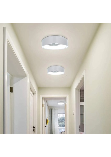 Hareket Sensörlü LED Tavan Lambası, Süper Parlak Pille Çalışan Iç Mekan Tavan Lambası, 18,3cm 300LM - Açık Beyaz (Yurt Dışından) indirimleri