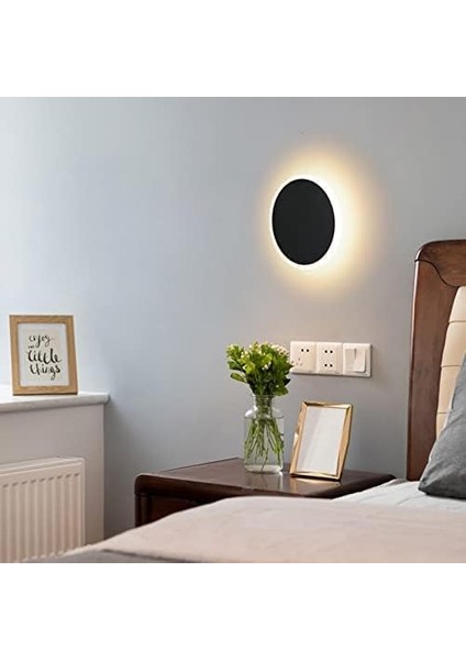 Yuvarlak Iç Mekan Duvar Lambası Endüstriyel Duvar Aplik LED 7W 3000K Sıcak Beyaz Duvar Lambası Çatı Katı Koridor Veya Yatak Odası Için Ideal, 85/265V (Siyah) (Yurt Dışından) fiyatları