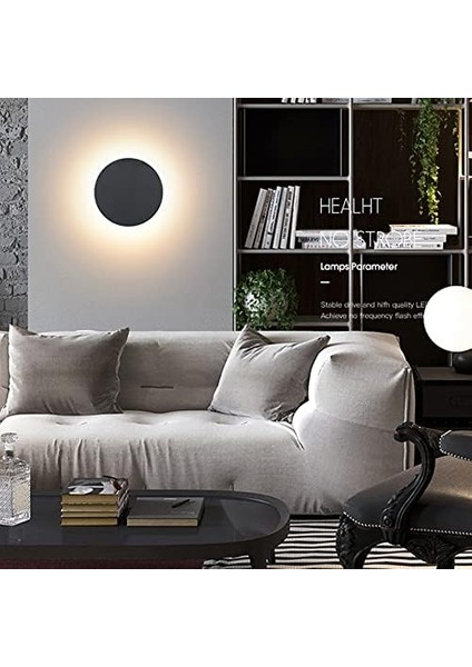 Yuvarlak Iç Mekan Duvar Lambası Endüstriyel Duvar Aplik LED 7W 3000K Sıcak Beyaz Duvar Lambası Çatı Katı Koridor Veya Yatak Odası Için Ideal, 85/265V (Siyah) (Yurt Dışından) modelleri