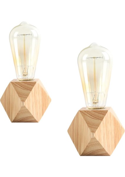 2 Parça Küçük Masa Lambası Başucu Lambası, Elmas Ahşap Tabanlı Başucu Lambası, E27 60W Yatak Odası, Oturma Odası Veya Ofis Için Mükemmel (Ampul Olmadan) (Yurt Dışından) fiyatları