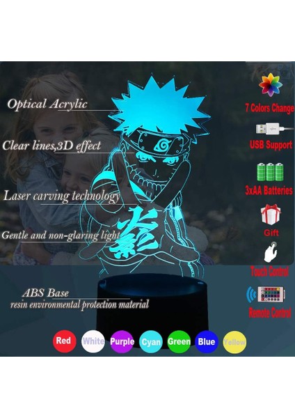 Gece Lambası Anime Figürleri LED Kısılabilir 3D USB Uzaktan Kumanda Dokunmatik 7 Renk Lav Lambası Noel Hatıra Erkek Kız Çocuk Bebek Oyuncakları (Yurt Dışından) fiyatları