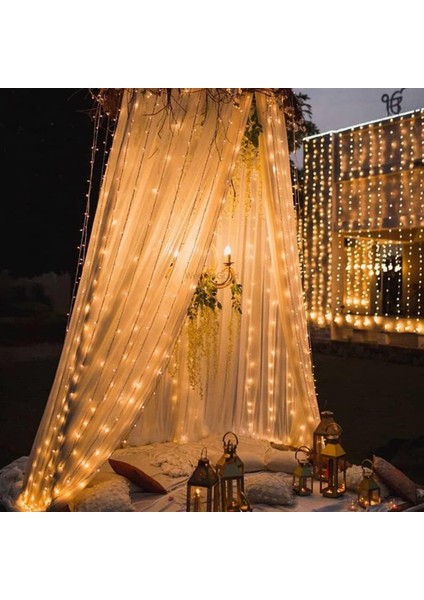 Perde Işıkları - 300 LED 3m*3m Perde Işığı Çelenk 8 Mod Su Geçirmez USB ve Uzaktan Kumanda Yatak Odası Için Iç Mekan Dış Mekan Işık Perdesi Dekorasyonu Noel Düğün Pencere (Yurt Dışından) modelleri
