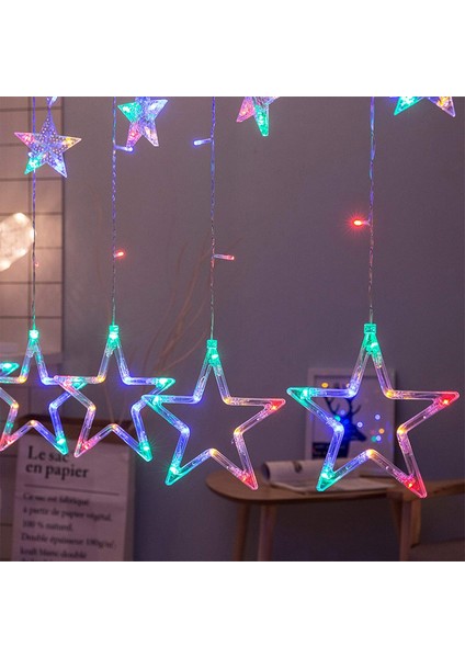 Yıldız LED Perde Işıkları, LED Top Dize Işıklar, 12 Led, Perde Işıkları, 8 Mod, Noel Ev Dekorasyonu, Yatak Odası, (Çok Renkli Fiş) (Yurt Dışından) modelleri