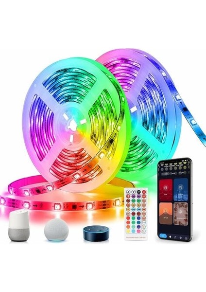 5m LED Şerit Dreamcolor, Akıllı LED Şerit Rgb LED Şerit Alexa Google Home ile Uyumlu Parti Için Uygulama Kontrolü Ev Mutfak Bar Için Noel Dekoru (Yurt Dışından)