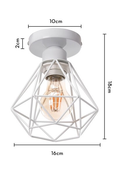Sıhırlı 3 Adet Elmas Kafes Tavan Işık E27 16 cm Beyaz Retro Endüstriyel Avize Sarkıt Koridor Merdiven Yatak Odası Için (Yurt Dışından) indirimleri