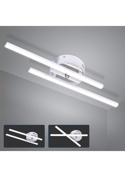 LED Tavan Lambası, 14W Modern Paralel Şerit Tasarımlı Tavan Avize Lambası, Oturma Odası Yatak Odası Yemek Odası Için 2 Parça Paralel Şerit Işığı (2 Soğuk Beyaz Işık) (Yurt Dışından)