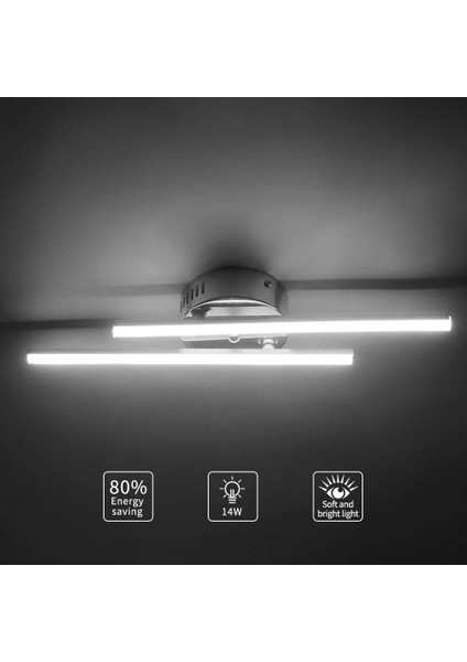 LED Tavan Lambası, 14W Modern Paralel Şerit Tasarımlı Tavan Avize Lambası, Oturma Odası Yatak Odası Yemek Odası Için 2 Parça Paralel Şerit Işığı (2 Soğuk Beyaz Işık) (Yurt Dışından) modelleri