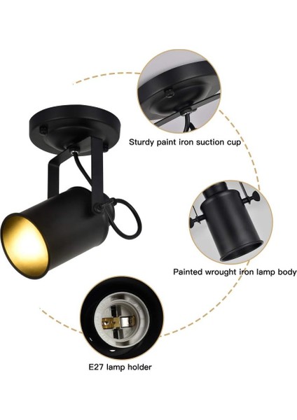 Retro Endüstriyel Spot Tavan Işık Kapalı Vintage Endüstriyel Loft Tarzı Duvar Lambası E27 Tabanı Bar, Restoran, Cafe Için (Yurt Dışından) indirimleri