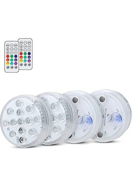 Sualtı Işığı, LED Sualtı Işığı Havuz Aydınlatması Uzaktan Kumandalı Manyetik Su Geçirmez Işık, IP68, 13 LED Renk Değiştirme (4'lü Set) (Yurt Dışından) fiyatları
