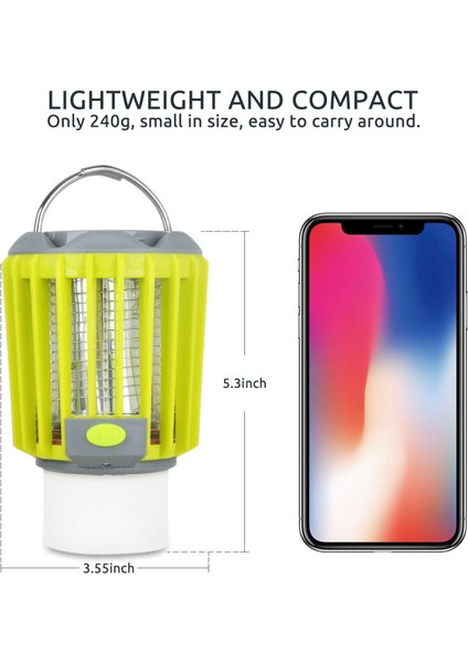 Böcek Öldürücü ve LED Kamp Feneri ve El Feneri 3'ü 1 Arada, Su Geçirmez Şarj Edilebilir Sivrisinek Öldürücü, Dış Mekanlar Için Taşınabilir Kompakt Kamp Ekipmanı (Yurt Dışından) fiyatları