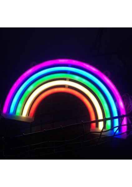 Gökkuşağı LED Neon Tabelalar Sanat Renkli Neon Lamba Gece Işıkları Ev Partisi Yıldönümü Sevgililer Günü Hediyeleri Için Iç Duvar Dekor Yatak Odası Dekorasyon (Gökkuşağı) (Yurt Dışından) indirimleri