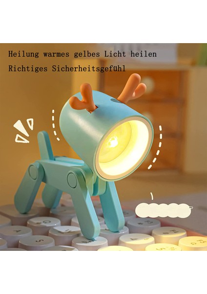 6 Paket Mini Gece Lambası, Cep Telefonu Tutuculu Yaratıcı Karikatür Köpek ve Geyik LED Masa Lambası, Ev, Ofis, Çeşitli Için Katlanabilir Göz Dostu Çalışma Lambası (Yurt Dışından) modelleri