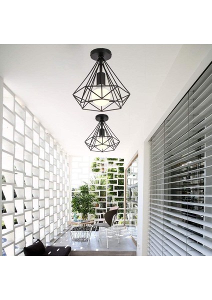 Metal Retro Endüstriyel Tavan Lambası Retro Tasarım Lamba E27 Max 40W, Retro Endüstriyel Stil 20*23 cm (Ampul Dahil Değildir) (Yurt Dışından) fiyatları