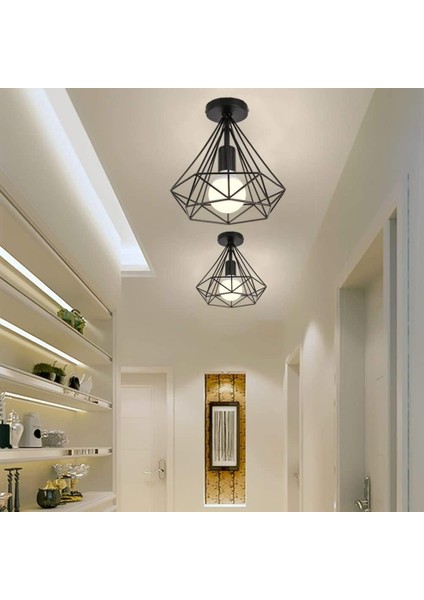 Metal Retro Endüstriyel Tavan Lambası Retro Tasarım Lamba E27 Max 40W, Retro Endüstriyel Stil 20*23 cm (Ampul Dahil Değildir) (Yurt Dışından) indirimleri