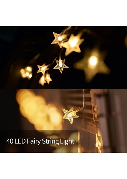 Yıldız Dize, 6m 40 LED Pil Güç Kaynağı Dize, Sevgililer Günü Dekorasyon Flaş, Noel Düğün, Doğum Günü Partisi Yatak Odası, Iç ve Dış Mekan Kullanımı (Yurt Dışından) fiyatları