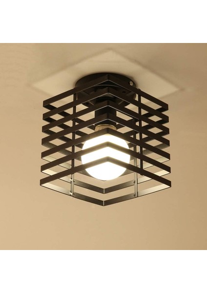 Endüstriyel Tavan Işık Kafes Avize Metal Demir Kolye Aydınlatma Armatürü Yatak Odası Mutfak Koridor Için, Siyah (Yurt Dışından)