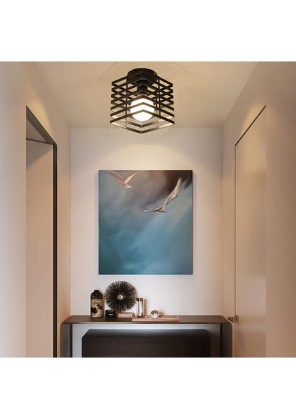 Endüstriyel Tavan Işık Kafes Avize Metal Demir Kolye Aydınlatma Armatürü Yatak Odası Mutfak Koridor Için, Siyah (Yurt Dışından) fiyatları