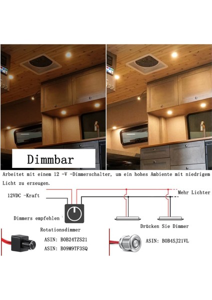 12 Volt LED Puck Işık, Rv Tekne Gömme Kubbe Işık, Kabin Altı Camper Van Karavan Kabin Kamyon Karavan Yelkenli Iç Aydınlatma Için 12V Aşağı Işık, 6 Paket (Yurt Dışından) modelleri