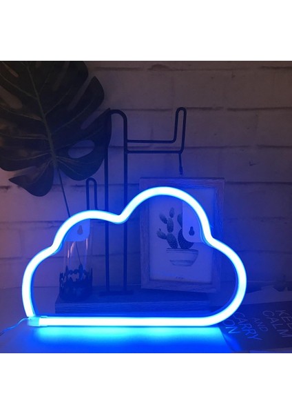 Sevimli Mavi Bulutlar Neon Burcu LED Burcu Şekil Dekor Ev Mutfak Işık Pil USB Fişi Neon Duvar Dekor (Yurt Dışından) modelleri
