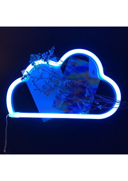 Sevimli Mavi Bulutlar Neon Burcu LED Burcu Şekil Dekor Ev Mutfak Işık Pil USB Fişi Neon Duvar Dekor (Yurt Dışından) indirimleri