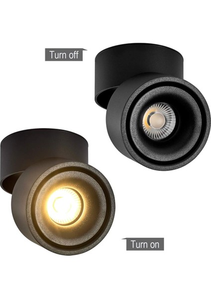 10W LED Tavan Spot Lambası, Işık Gövde Açısı Ayarlanabilir, Spot 10X10X10CM (SIYAH-3000K) (Yurt Dışından) fiyatları