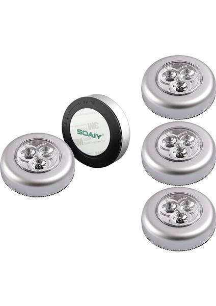 Dolap/dolap/raf/giriş/mutfak/geçit Için 3 Pille Çalışan 5 LED Spot Lamba Kendinden Yapışkanlı Gece Aydınlatma Seti (Yurt Dışından)