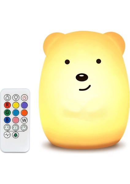 LED Gece Lambası Çocuk Uzaktan Kumandalı Gece Lambası Bebek Gece Lambası Dekoratif Hediye Için Dokunmatik Taşınabilir Silikondan Yapılmış (Yurt Dışından)