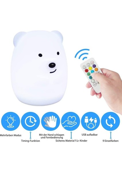 LED Gece Lambası Çocuk Uzaktan Kumandalı Gece Lambası Bebek Gece Lambası Dekoratif Hediye Için Dokunmatik Taşınabilir Silikondan Yapılmış (Yurt Dışından) modelleri