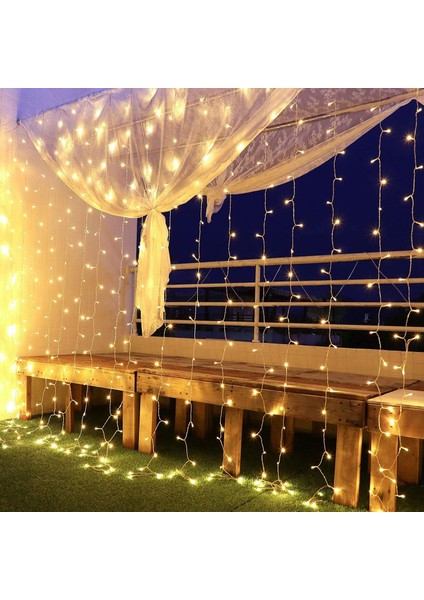 Aydınlık 300 LED 8 Aydınlatma Modu 31V Alçak Gerilim Pencere Dekorasyonu Noel Düğün Doğum Günü Ev Veranda Su Geçirmez IP44 (Yurt Dışından)