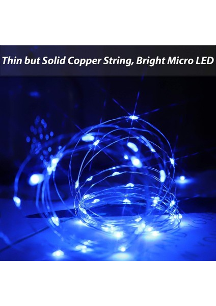 Mavi LED Dize Işıklar Pille Çalışan 50 Mikro LED Dize Işıklar 5m LED Dize Işıklar Pil Tasarrufu Zamanlayıcı ile Iç Mekan Dış Mekan (Yurt Dışından) fiyatları