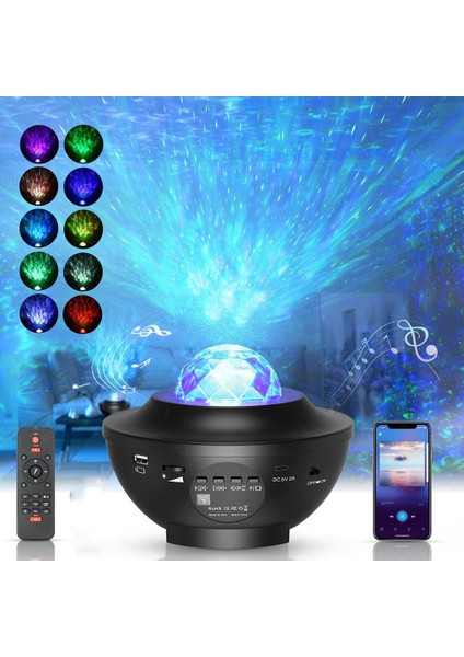 LED Yıldızlı Gökyüzü Projektör Lambası, Dönen Su Dalgaları, Uzaktan Kumanda ve Zamanlayıcı ile Galaxy Projektör Gece Lambası, Çocuk ve Yetişkin Odası Dekorasyon Hediyeleri (Yurt Dışından) fiyatları
