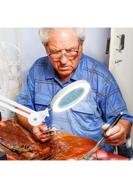 LED Büyüteç Lambası, Işyeri Lambası, Işıklı 5 Diopter Büyüteç - Kelepçeli, Döner Kol, Kısılabilir, 3 Renk Modu, Okuma Için Büyüteç, Crafting (Yurt Dışından) fiyatları