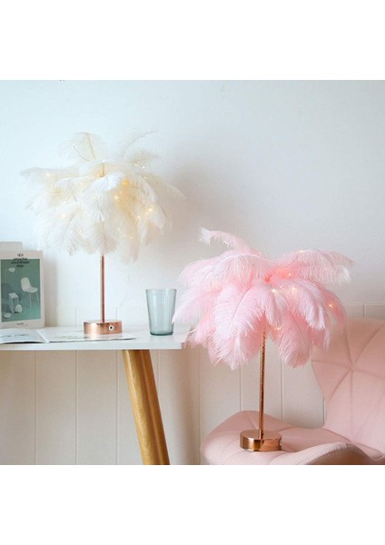Çağdaş ve Benzersiz Büyük Pembe Gerçek Tüy Desenli Tüy Gölge Işığı (Yurt Dışından) fiyatları