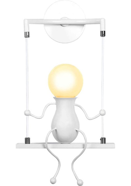 Insansı Yaratıcı Duvar Lambası Modern Duvar Lambası Basit Mum Duvar Lambaları E27 Çocuk Odası, Yatak Odası Başucu, Merdiven, Koridor, Restoran, Mutfak, Salıncak Beyaz (Yurt Dışından) fiyatları