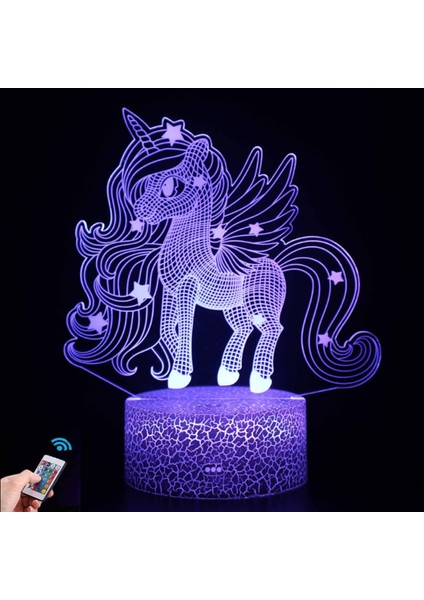 3D Unicorn Gece Lambası, 16 Renk Değiştirme 3D Lamba Uzaktan Kumanda ile Noel Cadılar Bayramı Doğum Günü Hediyesi Çocuklar Için Erkek Bebek Kız Yatak Odası (Yurt Dışından)