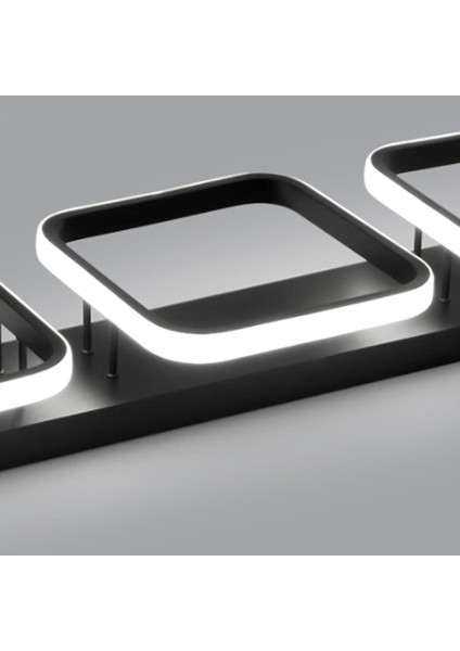 LED Tavan Lambası 3 Dikdörtgen Modern Iskandinav Tarzı Stereoskopik Siyah Beyaz Tavan Lambası Koridor Yatak Odası Oturma Odası Ofis Yemek Odası Soğuk Beyaz Işık 33W (Siyah) (Yurt Dışından) indirimleri