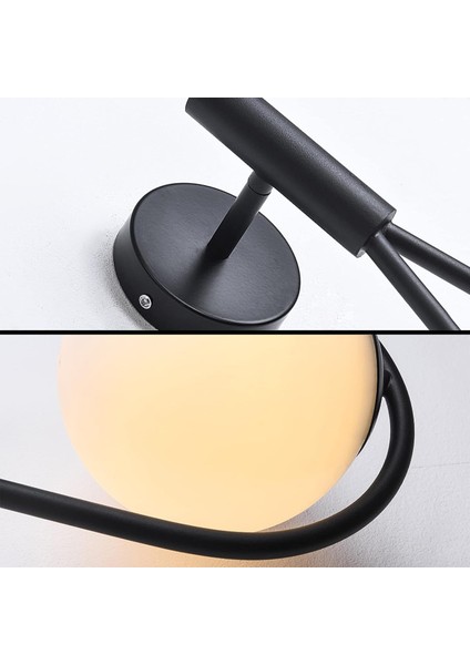 Topu Yuvarlak LED Duvar Lambası Kapalı Siyah Duvar Lambası Ayarlanabilir Cam Metal Modern Yatak Odası Başucu (Yurt Dışından) modelleri