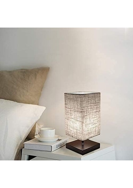 Başucu Lambası Kumaş Abajur, Masa Lambası, Modern ve Iskandinav Tasarımı, Doğal ve Açık Ahşap Taban, Oturma Odası Ofis Için E27 Priz ve Priz (Led Ampul Dahil) (Yurt Dışından) fiyatları