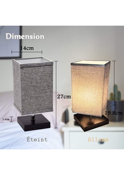 Başucu Lambası Kumaş Abajur, Masa Lambası, Modern ve Iskandinav Tasarımı, Doğal ve Açık Ahşap Taban, Oturma Odası Ofis Için E27 Priz ve Priz (Led Ampul Dahil) (Yurt Dışından) modelleri