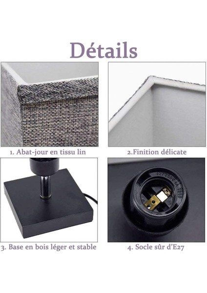 Başucu Lambası Kumaş Abajur, Masa Lambası, Modern ve Iskandinav Tasarımı, Doğal ve Açık Ahşap Taban, Oturma Odası Ofis Için E27 Priz ve Priz (Led Ampul Dahil) (Yurt Dışından) fırsatları